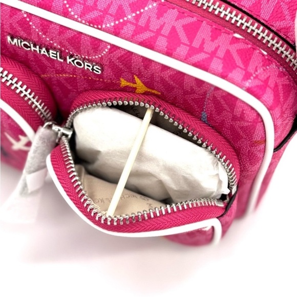 Michael Kors Jet Set Signature Logo Crossbody Bag w Case for Apple AirPods Pro - Picture 8 of 12